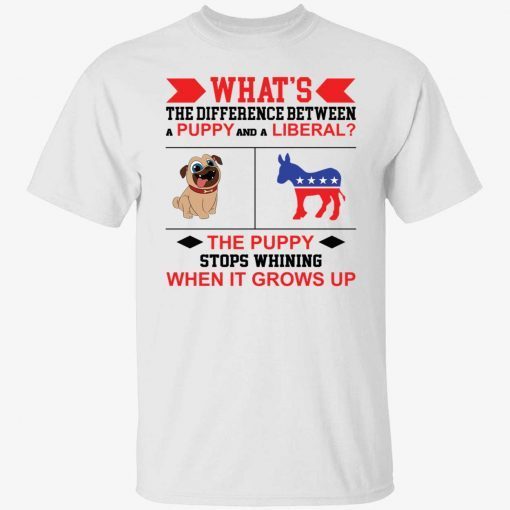 What’s the difference between a puppy and a liberal the puppy tee shirt