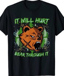 VanMoore Bear Through It Will Hurt Gym Oversized Tee Shirt