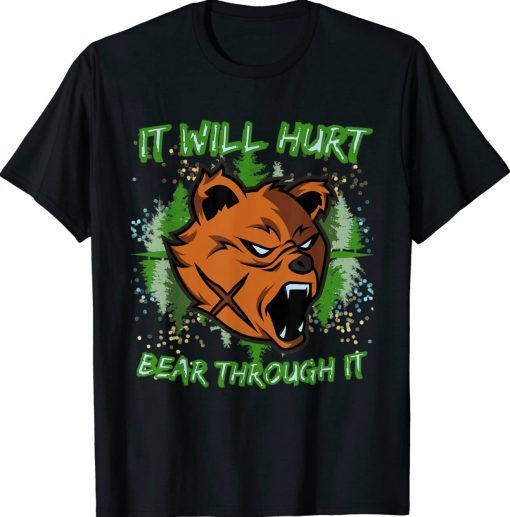 VanMoore Bear Through It Will Hurt Gym Oversized Tee Shirt