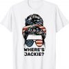 Where's Jackie Messy Bun American Flag Tee Shirt