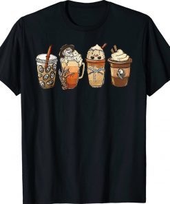 Horror Fall Coffee Pumpkin Spice Latte Iced Autumn Halloween T-Shirt