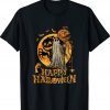 Happy Halloween Pumpkin Ghost Autumn Leaves Graphic Art Vintage TShirt
