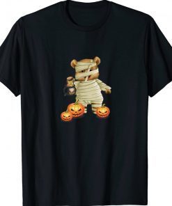 Cute Halloween Pumpkin Funny Mummy Bear Tee Shirt