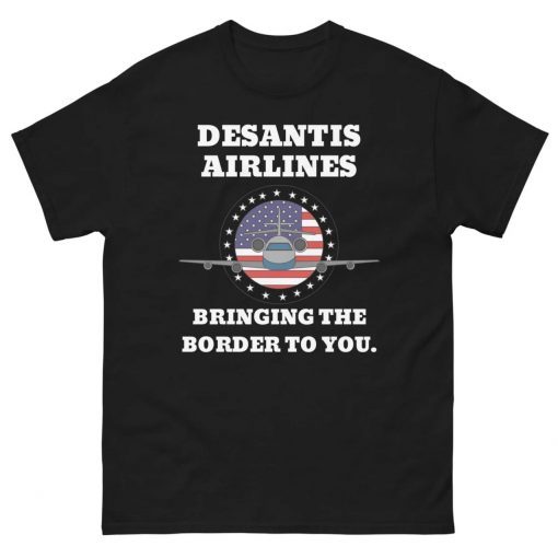 Desantis Airlines Airplane Flag Patriotic Tee Shirt