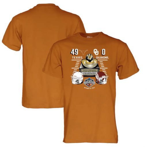 Texas Longhorns vs Oklahoma Sooners 2022 Red River Showdown Football Score Tee Shirt