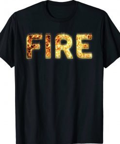 Funny FIRE With Flames Couple DIY Costume Halloween Party Tee Shirt