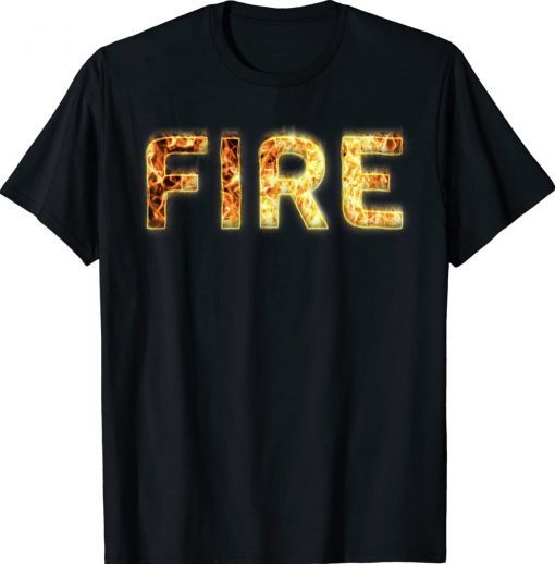 Funny FIRE With Flames Couple DIY Costume Halloween Party Tee Shirt