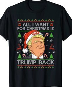 All I Want For Christmas Is Trump Back 2024 Ugly Sweater Gift T-Shirt