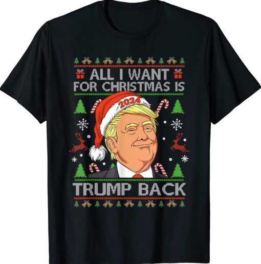 All I Want For Christmas Is Trump Back 2024 Ugly Sweater Gift T-Shirt