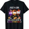 Just A Girl Who Loves Wine At Hallothanksmas Funny T-Shirt