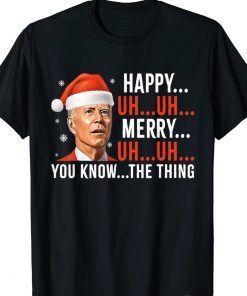 Funny Art Biden Confused Happy Merry Uh Uh Christmas Sweater Tee Shirt