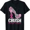 Crush Breast Cancer Awareness Bling Pink Ribbon Tee Shirt