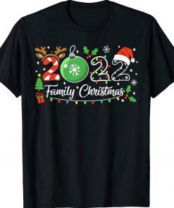 Family Christmas 2022 Merry Xmas Ball Light Garden Reindeer Tee Shirt