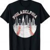 Vintage Philadelphia Baseball Skyline Retro Philly Cityscap Vintage T-Shirt