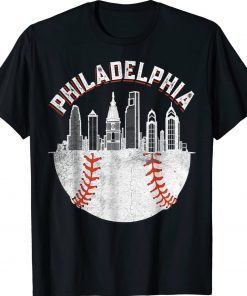 Vintage Philadelphia Baseball Skyline Retro Philly Cityscap Vintage T-Shirt