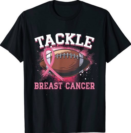 Tackle Football Pink Ribbon Breast Cancer Awareness Unisex TShirt