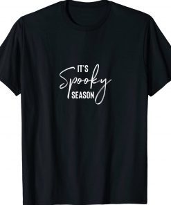 It’s Spooky Season for Happy Halloween White Script Tee Shirt