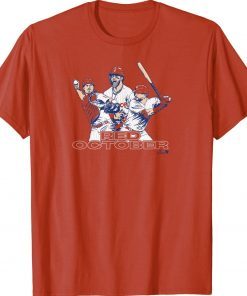 Harper Schwarber and Realmuto Red October Philly Baseball Vintage TShirt