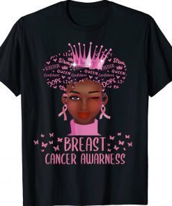 Black Woman In October We Wear Pink Breast Cancer Awareness Vintage TShirt