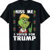 Grinch Trump Kiss Me I Voted For Trump Christmas Xmas Gift T-Shirt