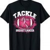 Tackle Football Pink Ribbon Breast Cancer Awareness Classic Shirts