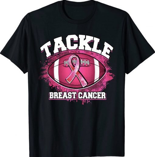 Tackle Football Pink Ribbon Breast Cancer Awareness Classic Shirts