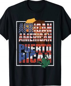 African american and puerto rican flag American puerto rican tee shirt