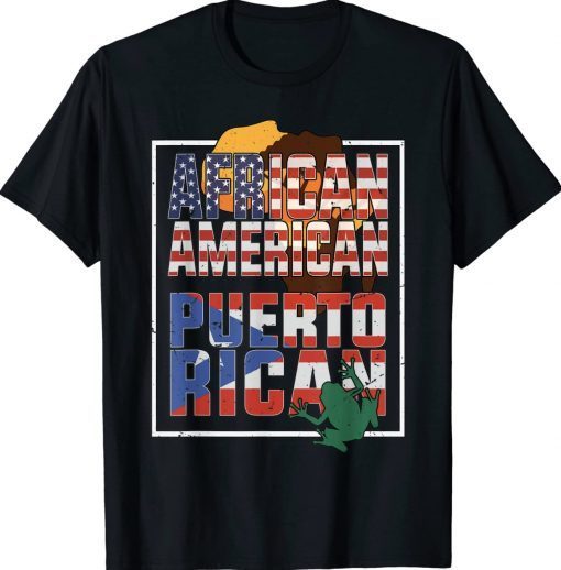 African american and puerto rican flag American puerto rican tee shirt