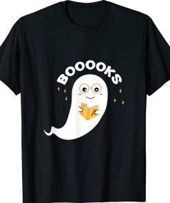 Halloween Booooks Funny Ghost Books Booooks Ghost Tee Shirt