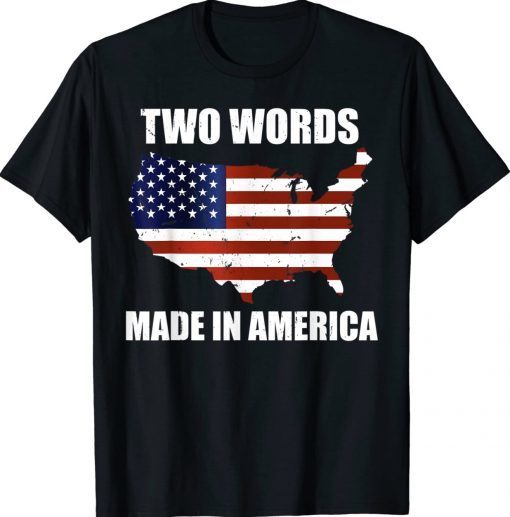 Two Words Made In America Biden Anti Joe Biden T-Shirt