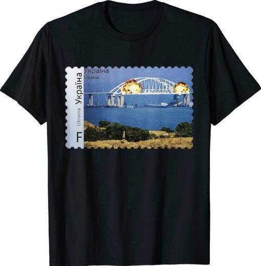 Crimea's Kerch Bridge Stamp Crimea Bridge Peninsula Ukraine Tee Shirt