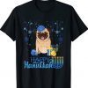 Jewish Pug Dog Menorah Hat Chanukah Hanukkah Jewish Xmas Tee Shirt