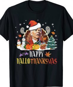 Biden Confused Happy Hallothanksmas Merry Halloween T-Shirt