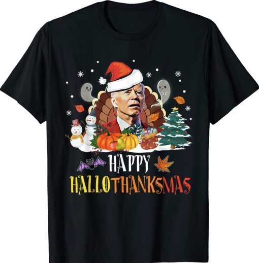 Biden Confused Happy Hallothanksmas Merry Halloween T-Shirt