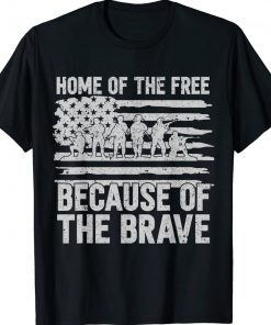 American Flag Veteran Home Of The Free Tee Shirt