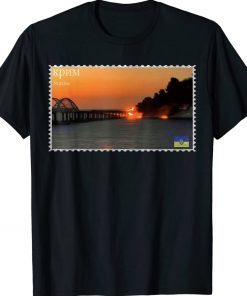 Crimea's Kerch Bridge Stamp Crimea Bridge Peninsula Ukraine Unisex TShirt