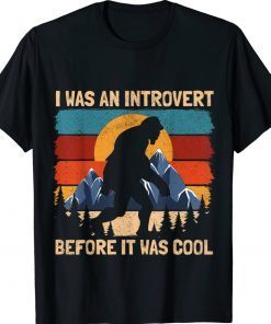 Bigfoot Sasquatch Vintage Retro Sunset Introvert Funny TShirt