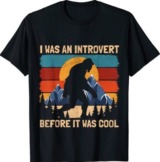 Bigfoot Sasquatch Vintage Retro Sunset Introvert Funny TShirt