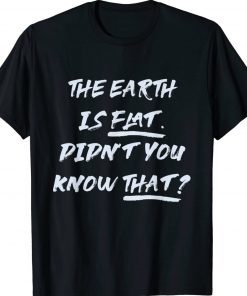 THE EARTH IS FLAT DIDN’T YOU KNOW THAT Quote Tee Shirt