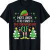 Most Likely To Start The Shenanigans Elf Christmas Family Tee Shirt