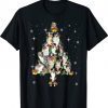 Australian Shepherd Christmas Tree Lights Xmas Pajama Dog Vintage TShirt