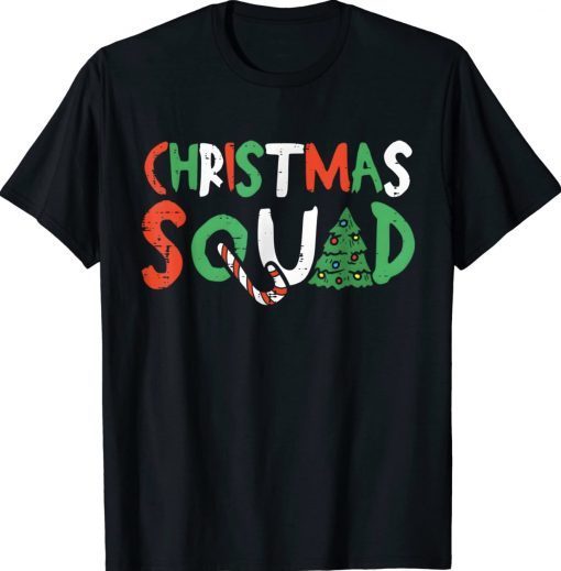 Funny Christmas Squad Family Group Matching Santa Elf Gift T-Shirt