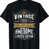 30th birthday gift 30 years of being awesome 30 years old Tee Shirt