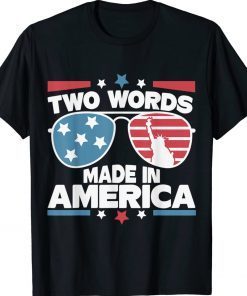 Two Words Made in America Funny Biden TShirt