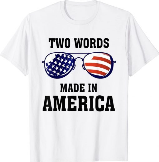 Two Words Made In America Anti Joe Biden Flag Gift TShirt