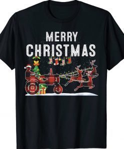 Farm Tractor Merry Christmas Farmer Xmas Funny TShirt
