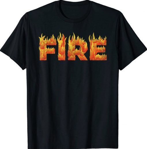 FIRE Couple Matching DIY Last Minute Halloween Party Costume Tee Shirt