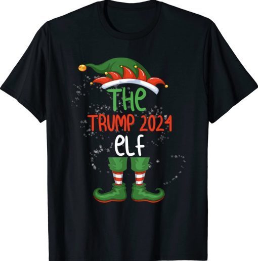 Christmas Elf Matching Family Group Funny The Trump 2024 Elf Tee Shirt