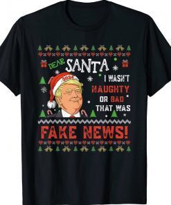 Fake News US President Donald Trump Ugly Christmas Vintage TShirt