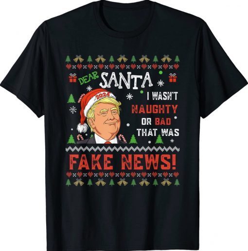 Fake News US President Donald Trump Ugly Christmas Vintage TShirt